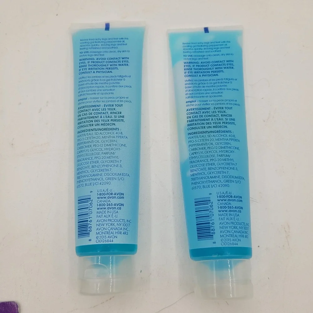 X2 AVON Foot Works Healthy Peppermint Reviving Leg Gel 3.4 fl‎ oz New